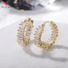 High-quality Silver Color/Gold Color Earrings Women Wedding Party Hoop Earring Versatile Luxury Zircon Jewelry
