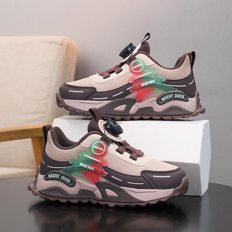 Водонепроницаемые кожаные кроссовки для бега для мальчиков, Осень 2025 - Удобная и модная спортивная обувь для детей среднего и старшего возраста