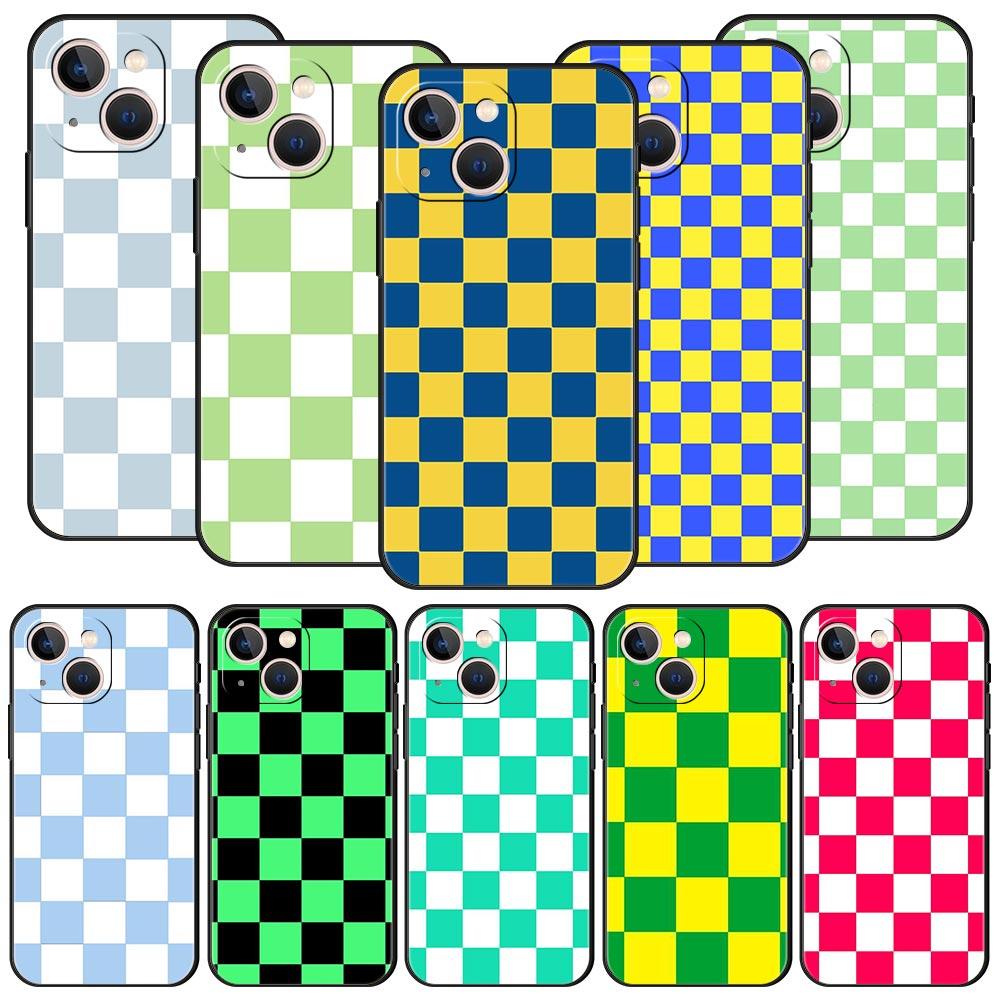 Ретро Классическая Шахматная Доска Клетка Чехол для Телефона Для iPhone 16 13 15 14 12 11 Pro MAX XR X SE XS 7 8 Plus Мягкий ТПУ Чехол-Оболочка