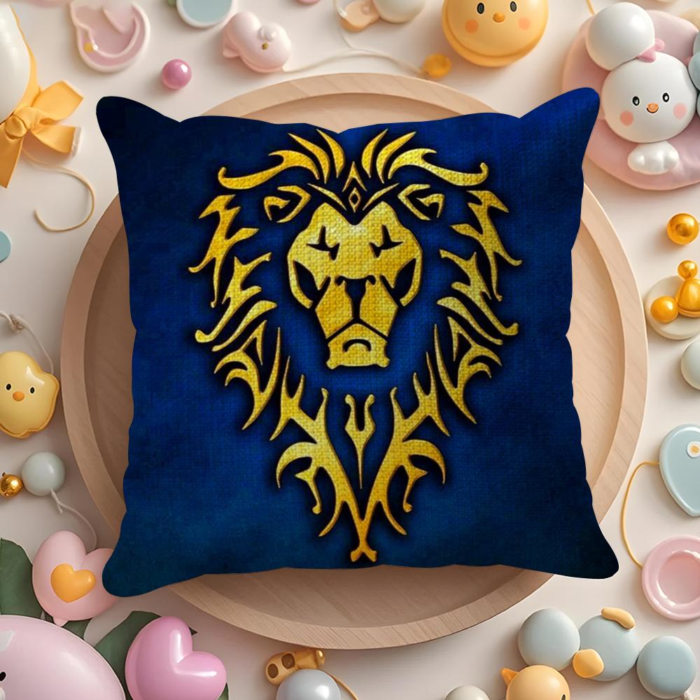 Подушка с принтом из игры World of Warcraft W-Wow, летняя прохлада, льняная ткань, двусторонняя печать, наволочка, декор для дивана, подарок