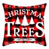 New Christmas Elk Christmas Tree Linen Print Pillow Home Sofa Cushion Cover