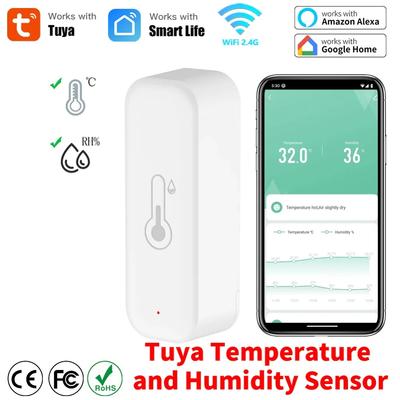 Tuya WiFi Умный домашний термометр-гигрометр для измерения температуры и влажности, удаленный контроль через приложение, сигнализация, работа с Alexa Google Home