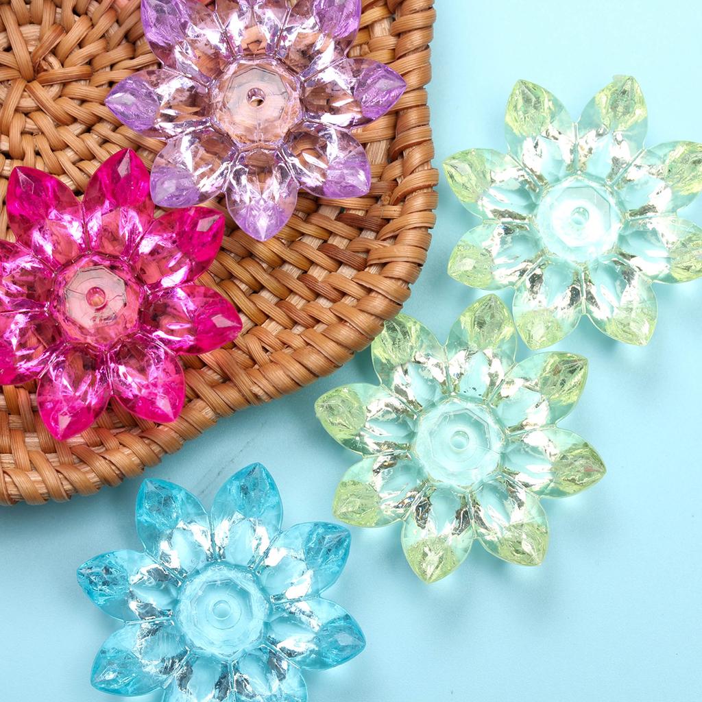 Модные ювелирные аксессуары ручной работы «сделай сам» для изготовления браслетов, сережек, акриловые кристаллы, прозрачный цветок лотоса, свободные бусины 31 мм