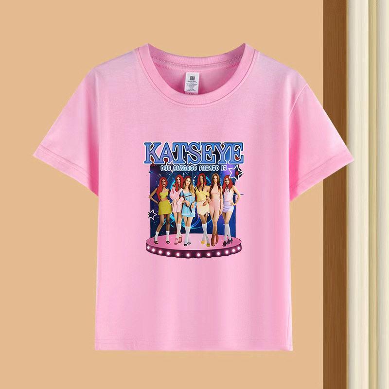 Bestselling Korean Girl Group Katseye Printed Tshirt Shortsleeved Fashionable Casual Adult and Childrens Top