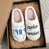 Fashion 2024 New Women's Slippers 1989 Taylor's Style Cozy Comfortable Embroidered Fuzzy Slides Winter Warm Furry Couple Cotton Slippers