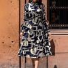 Women's Geometric Printed Long-sleeved Dress