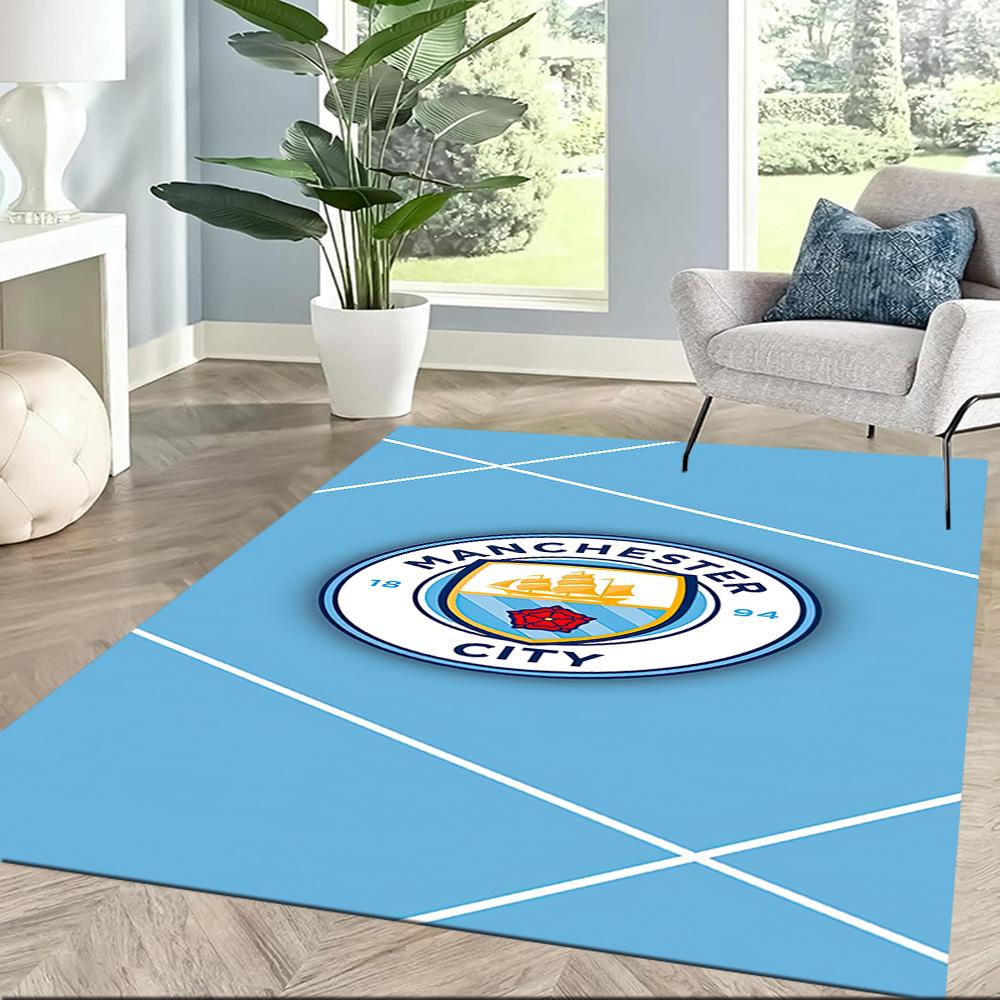 Manchester City Floor Mat Design For Dining Room Living Rooms Game Room Playrooms Antislip Rug Anime Office Decor Perfect Gift For Womenmen