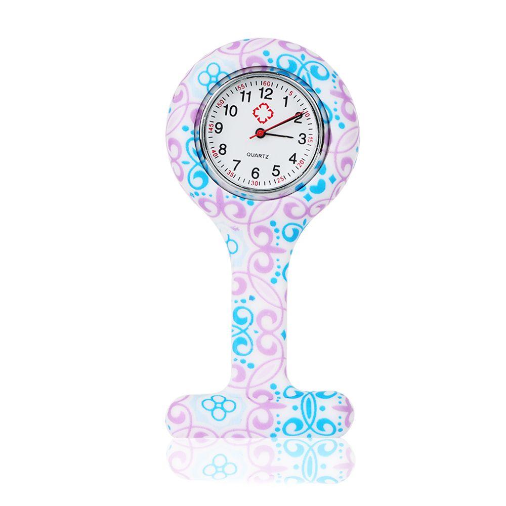 Unisex Silicone Multi Colors Lapel Watches with Second Hand Fob Nurse Watch Nursing Clip On