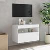 Wall Mounted TV Cabinet with LED Lights White 60x30x40 cm