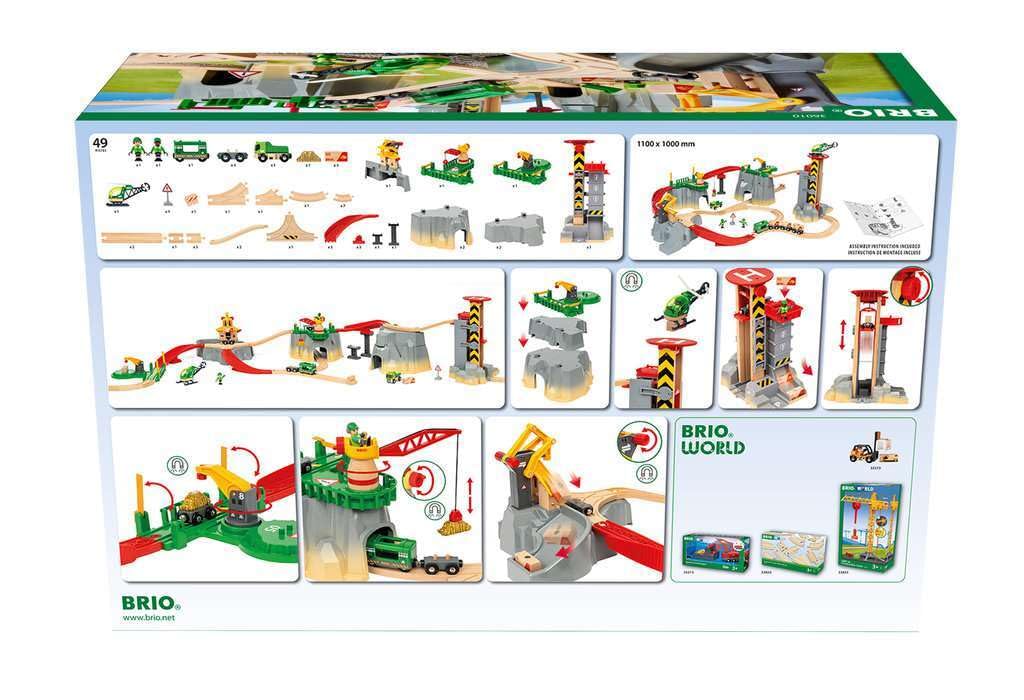 Набор BRIO Грузовой Горный 36010, для детей от 3 лет. [Игрушка, Деревянная игрушка, Деревянные рельсы, Набор рельсов, Подарок] (День рождения/Рождество)]