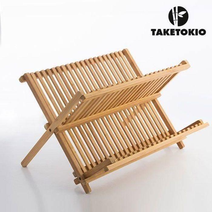 Égouttoir Vaisselle - CELLUSTOP - Pliable en Bambou - Ergonomique - Design Naturel - Ustensile Indispensable
