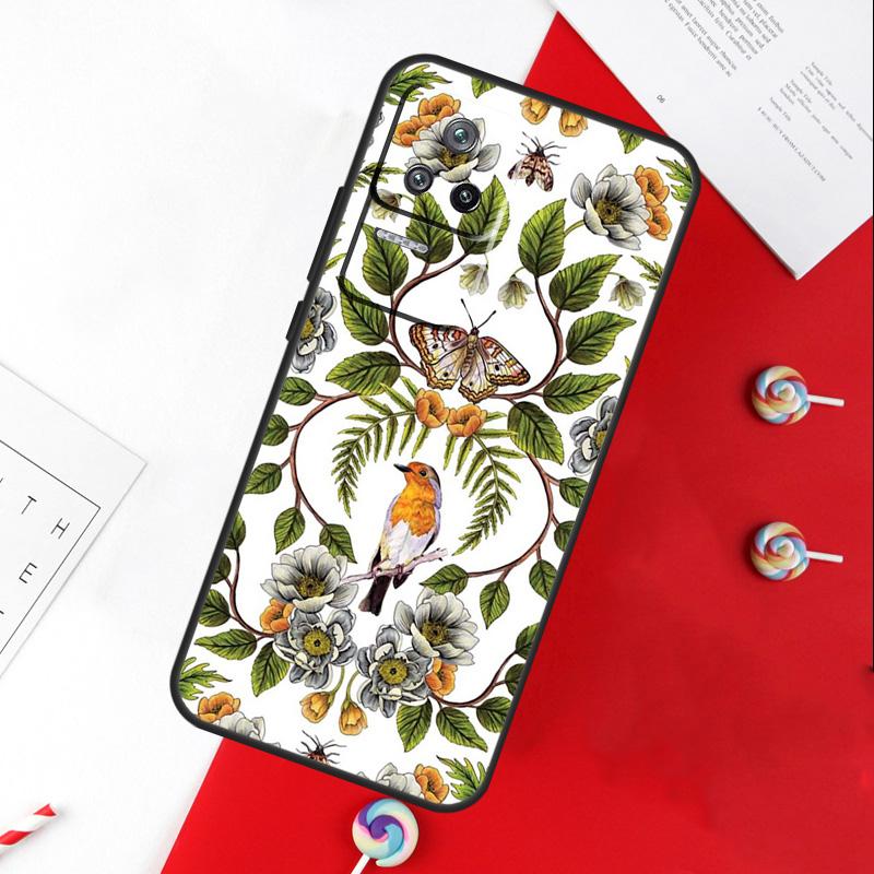 Чехол 'Садовые птицы' для Xiaomi 13T 11T 12T 14T Pro 13 14 15 Ultra POCO X7 Pro X3 X5 X6 F5 F6 M6 Pro