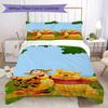 3pcs cute Winnie the Pooh and his friends patterned unbleached bed sheet set, available in various sizes, for bedroom bedding.