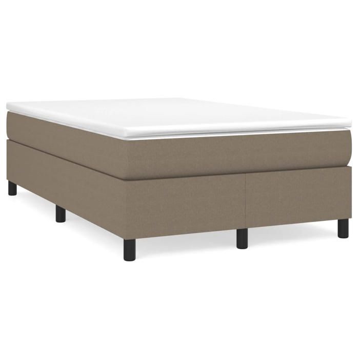 Sommier à lattes avec cadre et matelas 120x190 cm - Tissu taupe, ressorts ensachés, surmatelas inclus