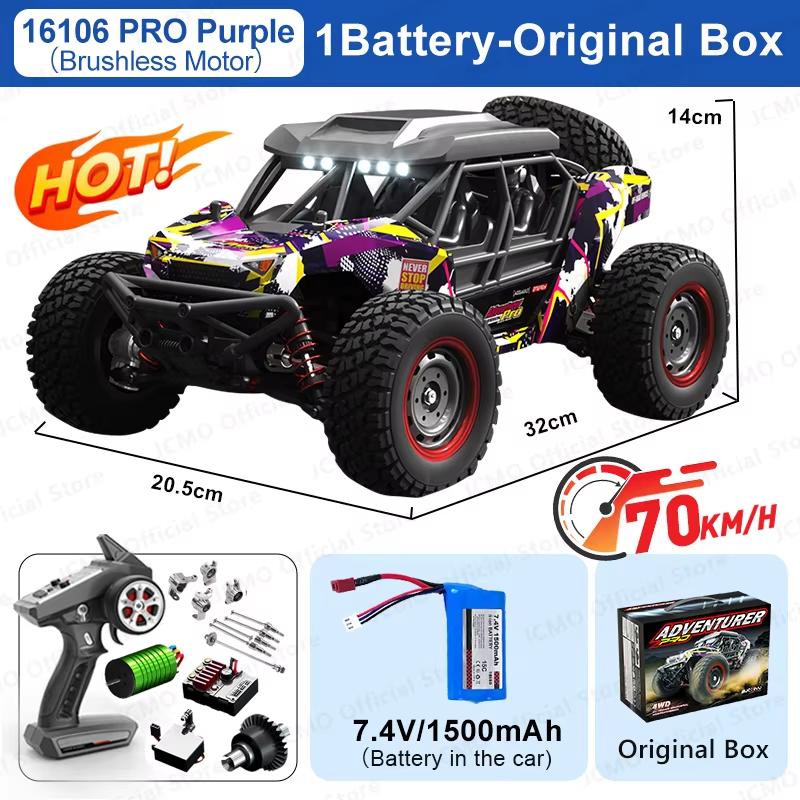 New 4WD RC Car 4x4 Off-road Drift Racing Car 50/70KM/h Super Brushless High Speed Radio Waterproof Truck Remote Control Toy for Kids Boys Racing