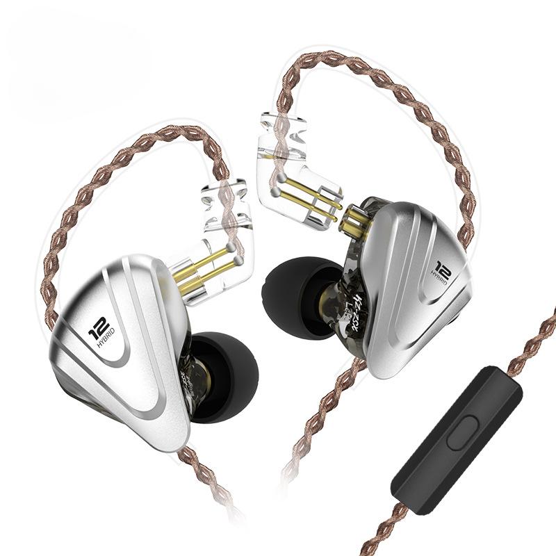 KZ ZSX Terminator 12 Unit Circle Iron Проводные наушники Металлические внутриканальные игровые мобильные телефоны с пшеничными наушниками