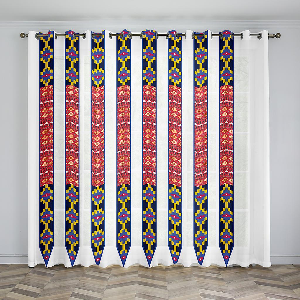 Luxury Gold Bohemian Stripes Curtains for Living Room Bedroom European 3D Print Windows Backdrop Treatment Drapes 2 Pieces