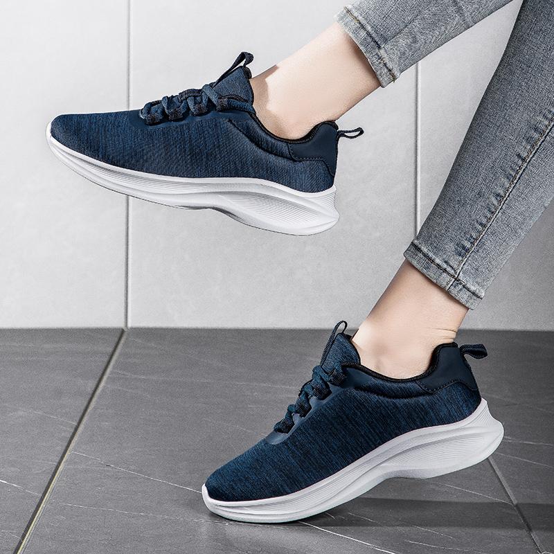 New Women Casual Sports Thick Soled Lace Up Mesh Fabric Running Non Slip Tennis Comfortable Jogging Women's Shoes Tenis De Moda