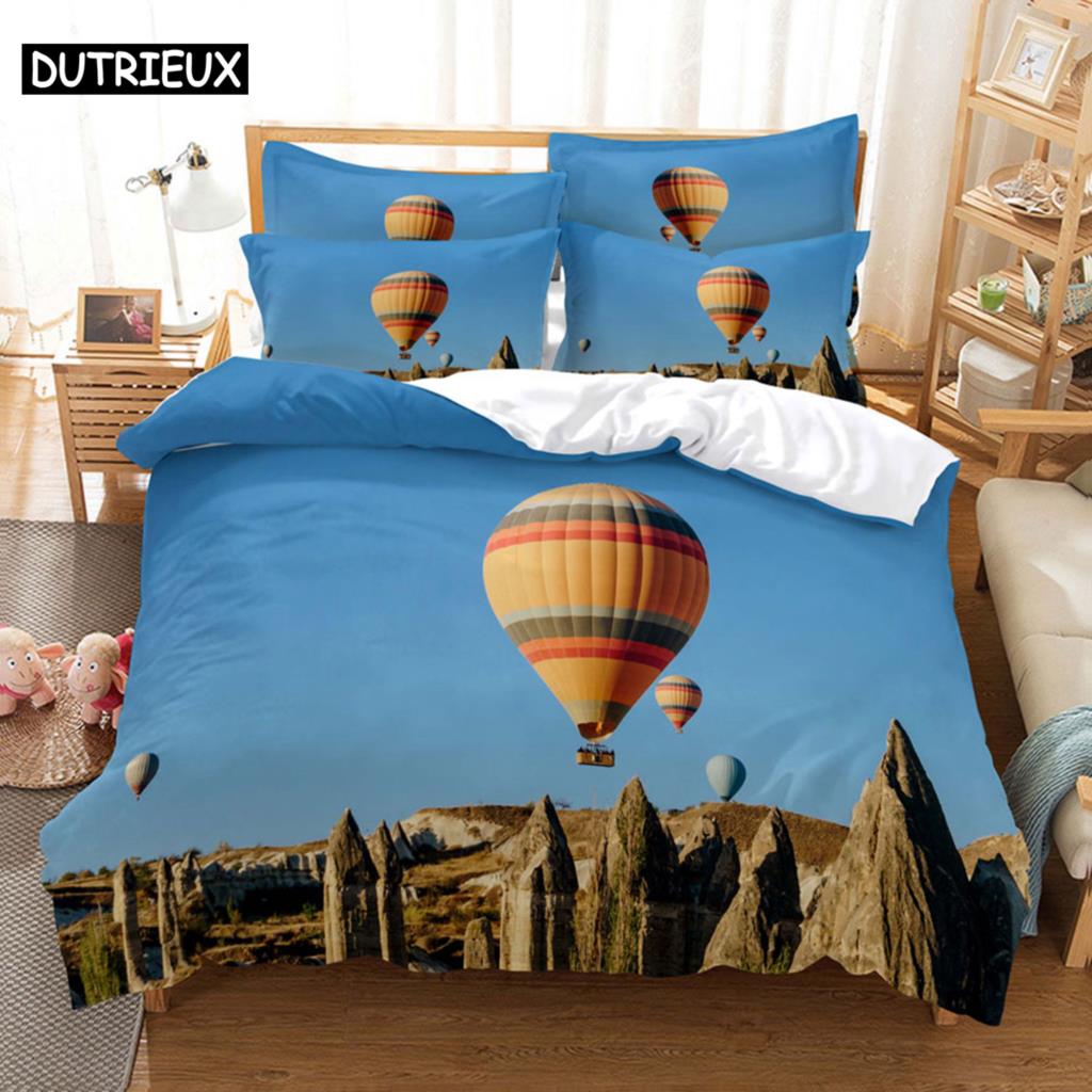Комплект пододеяльников King Size 200x200 Покрывала Queen Full 3D Комплекты постельного белья Наволочки Постельное белье Односпальная Двуспальная кровать 220x240 Голубое небо