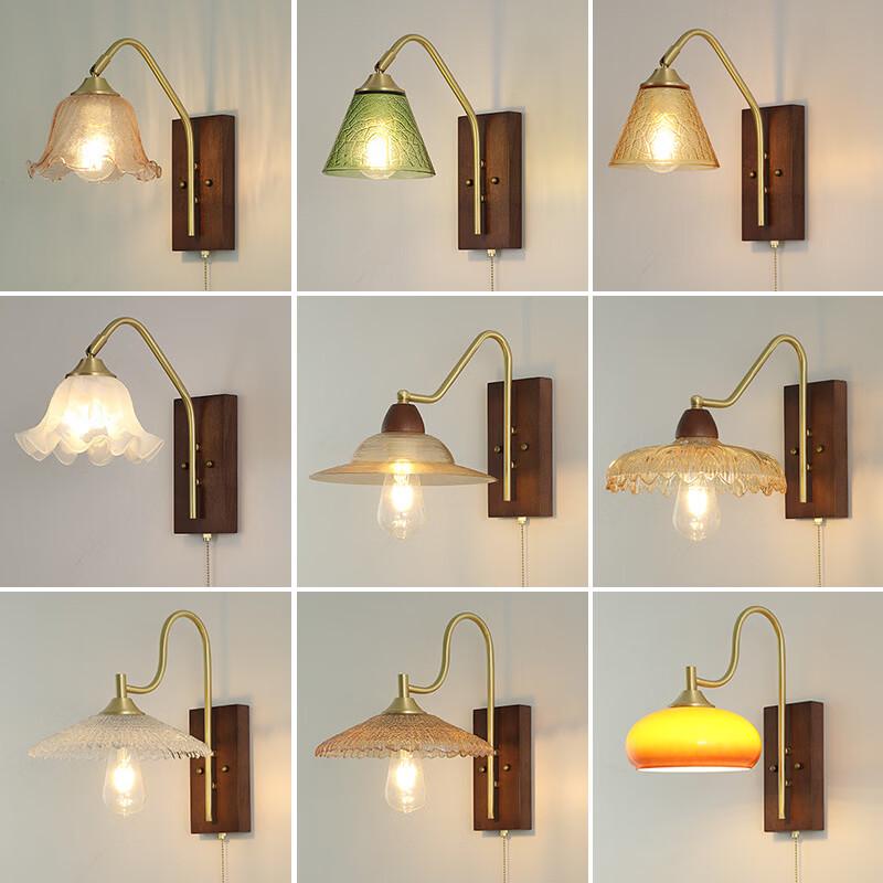 Ретро настенный светильник с выключателем-шнурком