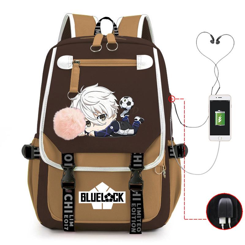 Blue Prison Anime School Bag College Wind Large Capacity Middle School Student Usb Backpack