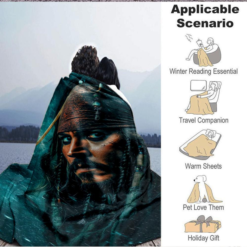 1Pc Pirate'S Sea Adventure Blanket Soft And Comfortable Casual Warm Camping Travel Christmas Halloween Xmas Gift M92828