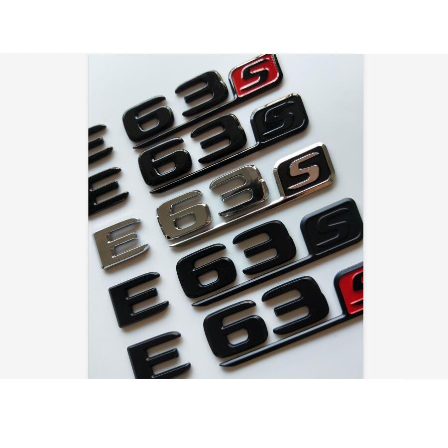 Chrome Black Letters Number Trunk Badges Emblems Sticker for Mercedes Benz W212 W213 C238 C207 S213 E63 S AMG FS9