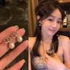 2024 French Retro Pearl Initial Stud Earrings: High-End Niche Design