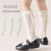 One Pair Spring Summer Kid Girls Knee High Socks Lolita JK Bow Details Sock for Children Breathable Mesh Princess School Socks