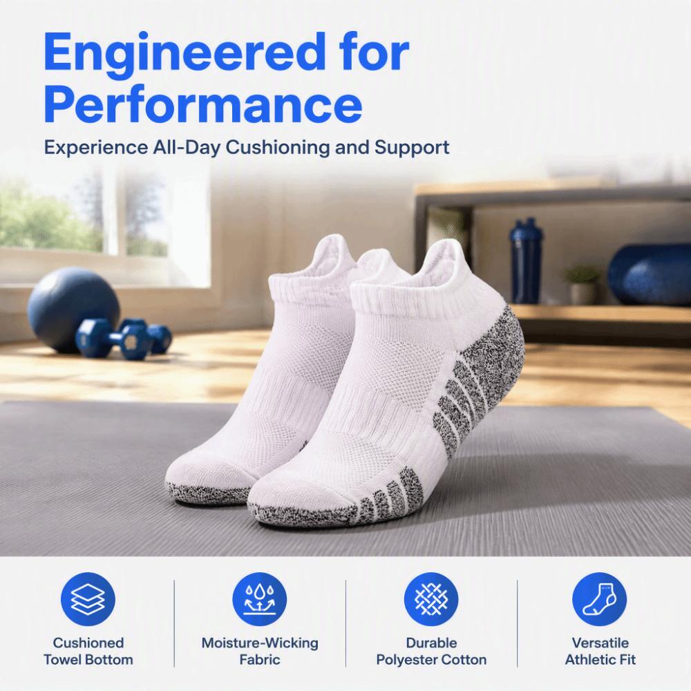 6pcs Towel Bottom Running Sock Polyester Cotton Sports Sock Durable Athletic Sock Outdoor