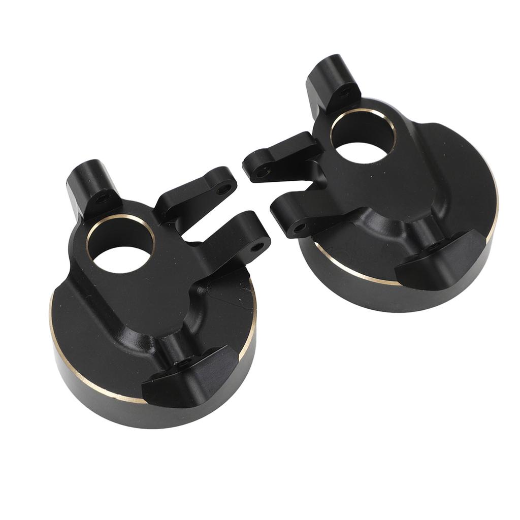 2Pcs RC Steering Knuckles Black Coated Brass Front Steering Knuckles Replacement for Capra SCX10 1/1