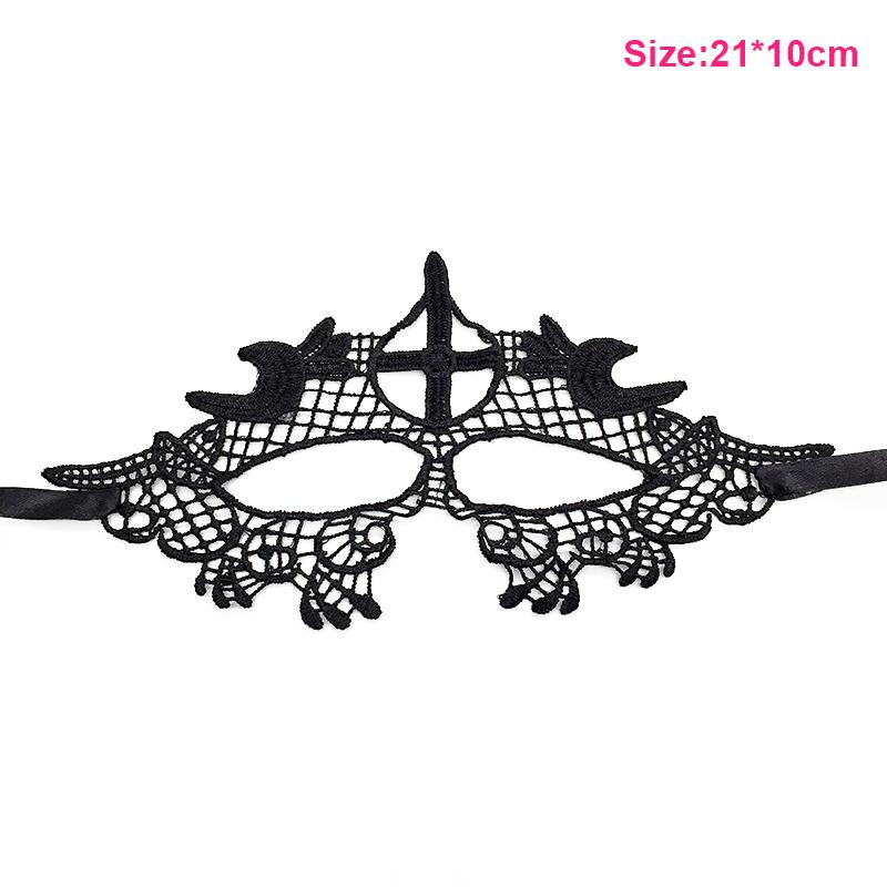 Halloween Black Queen Lace Mask No Fixed Shape Embroidery Appliques Party Costume Carnival Mask Woman Masquerade Mask