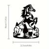 Металлическая настенная живопись «Лошадь и ковбой» в деревенском стиле с ковбойским знаком для декора комнаты, идеально подходит для фермерского дома и дома, стильное украшение на тему лошадей