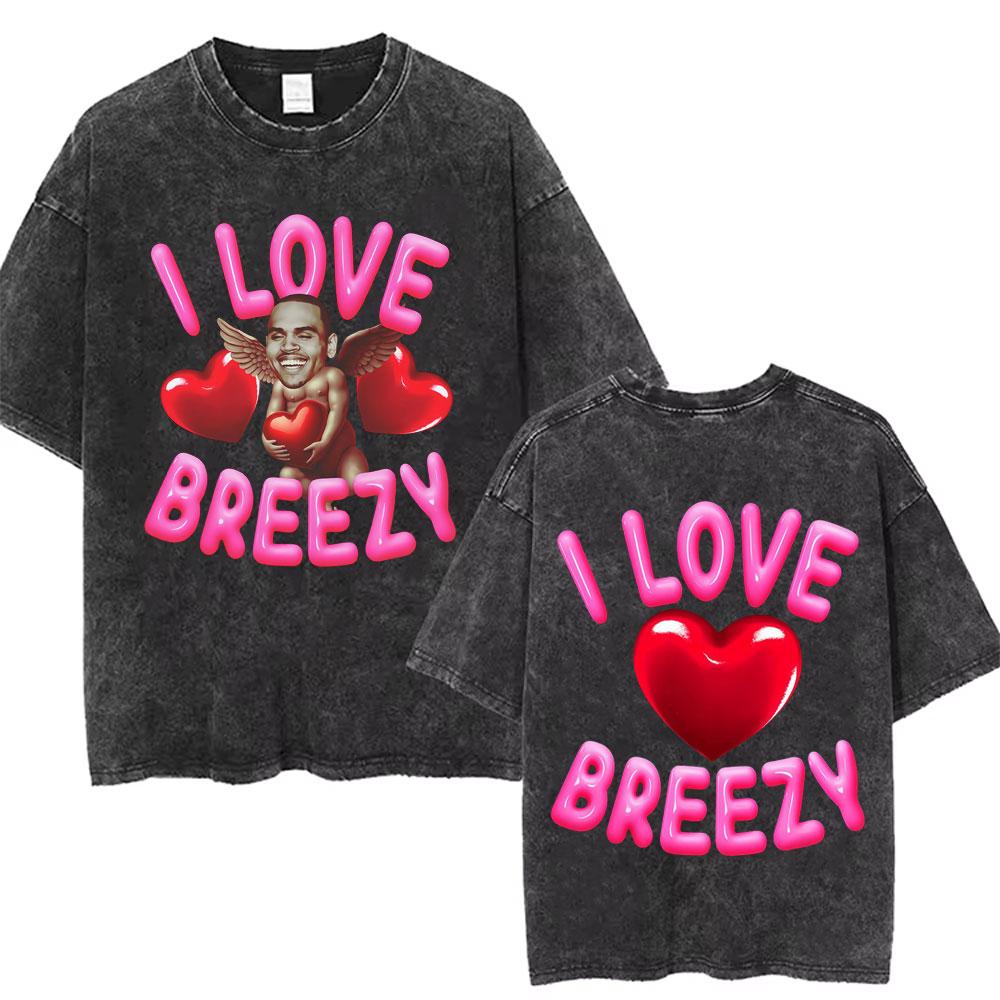 retro Washed Chris Brown Breezy Bowl XX Tour Graphic T Shirts Men Hip Hop Fashion Casual Tshirts Unisex Summer Cotton tees