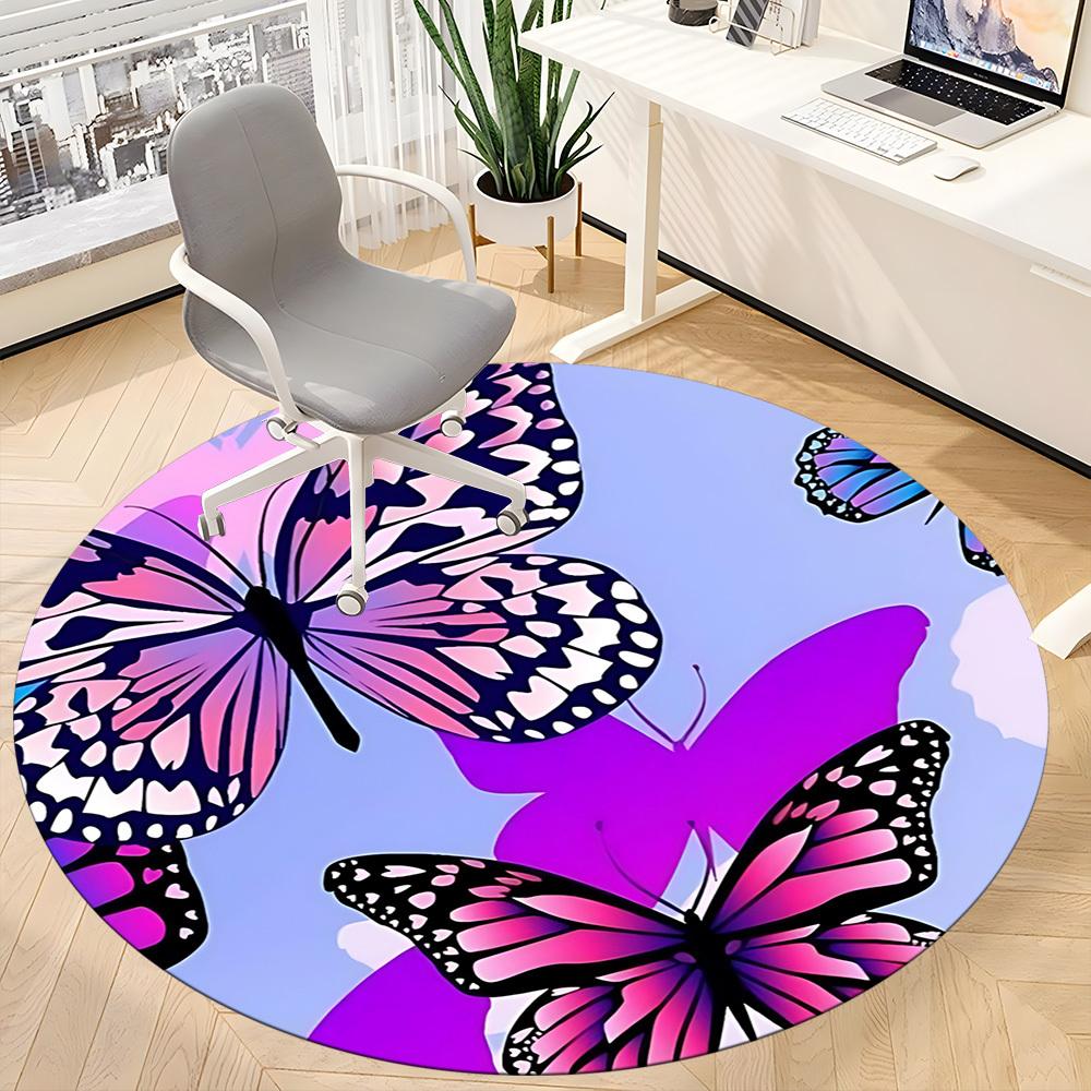 1pc Butterflies Chair Carpet for Office, Soft Flannel Throw Mat, Perfect for Office, Holiday Party Decoration Choice yy260320120