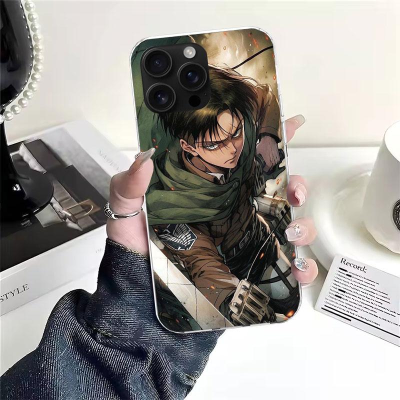 A-Атака на Титанов Леви Мягкий Чехол Для Телефона Для IPhone 11 17 Air 16E 16 Pro Max 15 + 14 Plus 13 Mini 12 Apple 7 SE 8 Fundas Coque 1