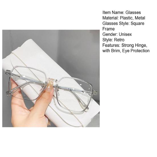 Очки с блокировкой синего света, унисекс, большая оправа, четкий обзор, прочные шарниры, прозрачные с полями, защита глаз, прозрачные очки с синим светом