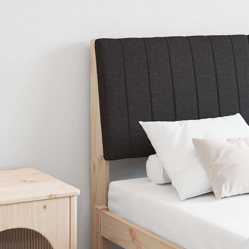 Upholstered Headboard in Black 135 cm Solid Pine Wood