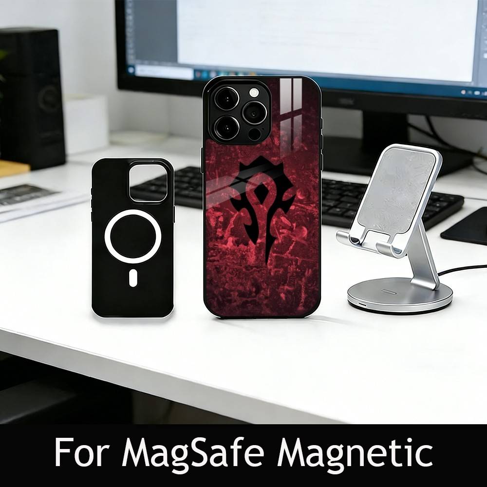 Чехол для телефона W-Warcraft G-Game для iPhone17,16,15,14,13,12,11 Plus,Pro Магнитный Для Magsafe Беспроводная Зарядка