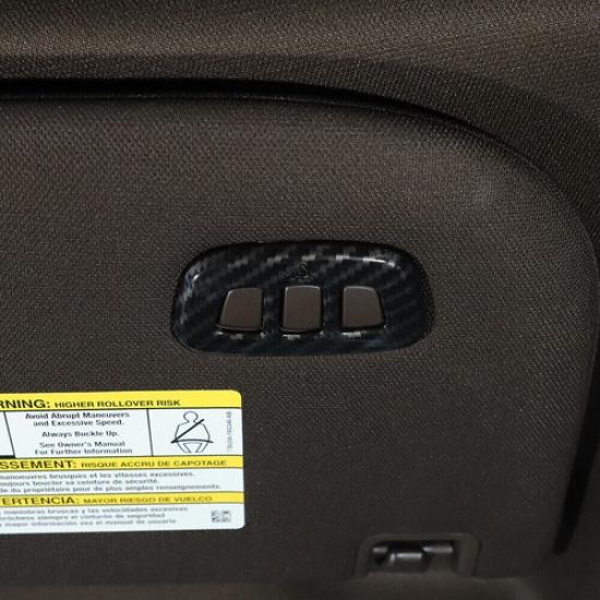 Front Reading Light Switch Cover Trim 1X For Ford Ranger 23-24 ABS Carbon Fiber