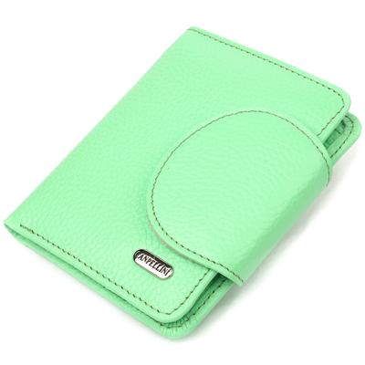 Компактный Женский кошелек из натуральной кожи CANPELLINI Wallet 21666 Салатовый