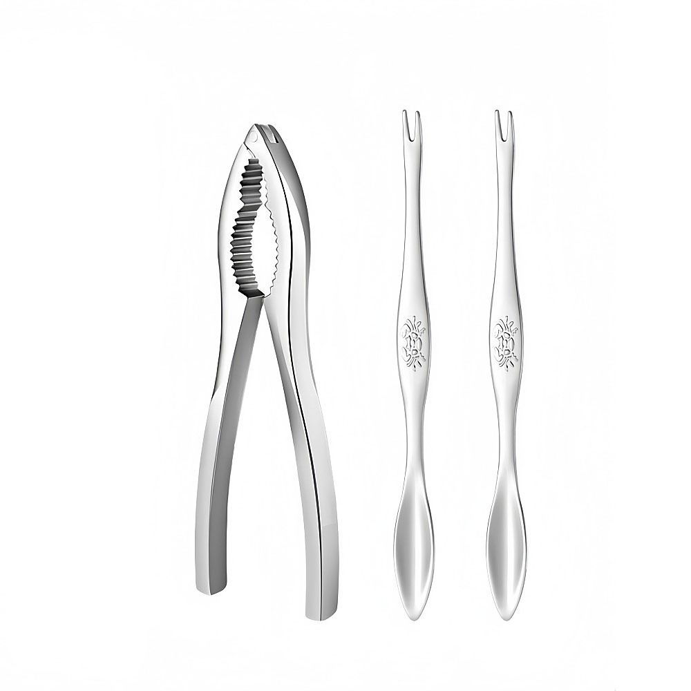 3Pcs/Set Stainless Steel Lobster Crackers and Picks Set Multi-functional Crab Tong Home