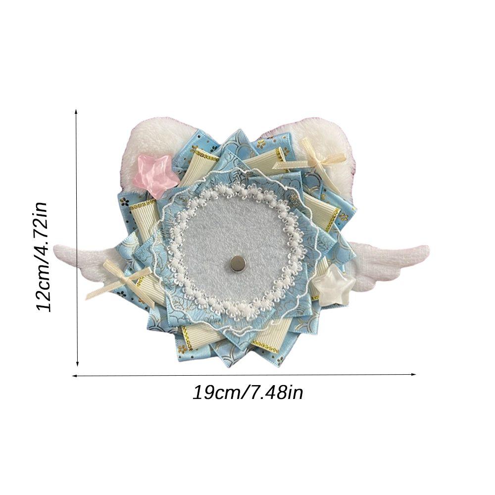 Angel Wings Badge Holder Plush Cat Ear Pins Tray Cute Itabag Decor Anime Badge Decoration