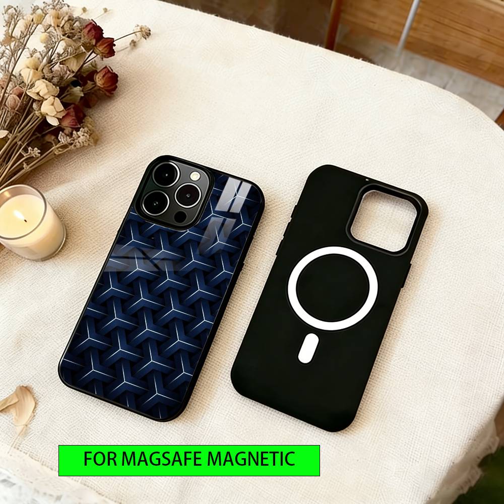 Linear geometric pattern Phone Case For iPhone17,16,15,14,13,12,11 Plus,Pro Magnetic For Magsafe Wireless Charging