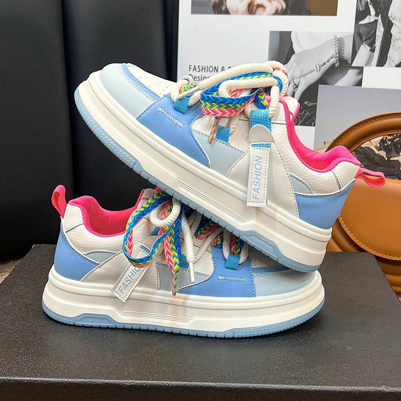 Новые весенне-осенние красочные модные женские спортивные туфли на платформе, хит продаж, женская вулканизированная обувь, кроссовки для ходьбы на открытом воздухе