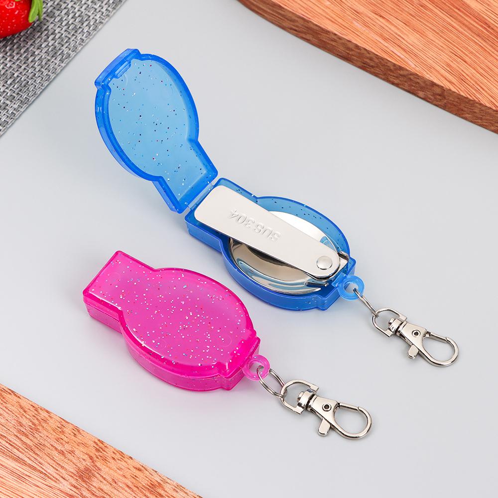 New Outdoor Utensil Stainless Pocket Spoon Fork Folding Cookware Foldable Forks Travel Camping Tool