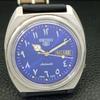 SEIKO 5 AUTOMATIC VINTAGE JAPAN MENS ARABIC BLUE COLOR DIAL WATCH a701376-5