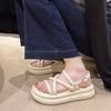 Platform Muffin Sandals Women Summer Wear Internet Celebrity Beach Shoes Fashion Versatile Non-slip Small Fragrant Roman Shoes