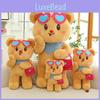 Butter Bear Glasses Plush Toy Cartoon Stuffed Animal Doll Decoration Kids Gift