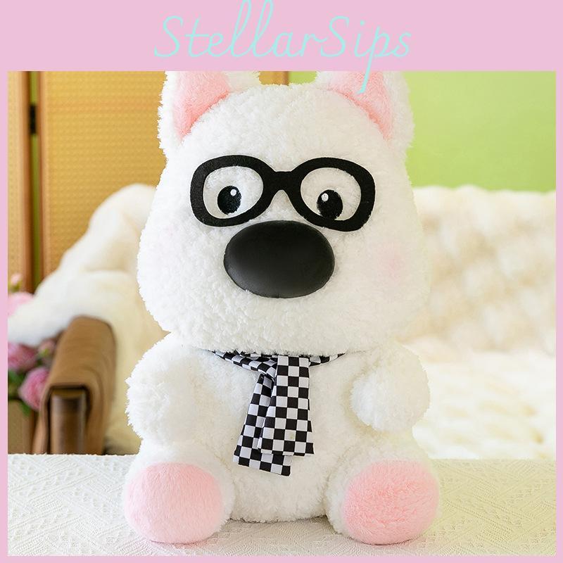 Glasses Dog Plush Toy West Highland White Terrier Doll Children Gift Day